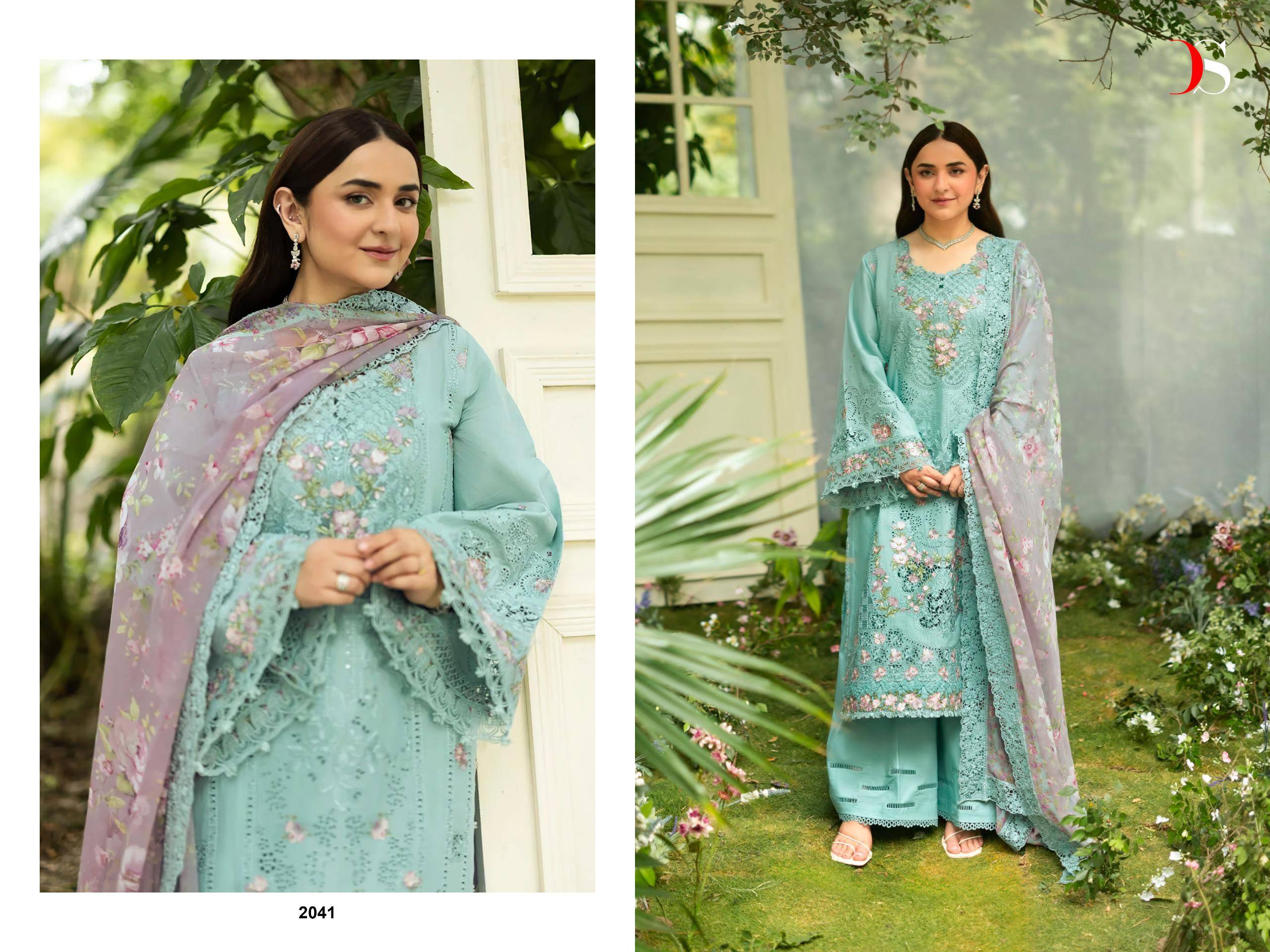 ELAF  Premium-6 Luxury Lawn by  DEEPSY SUITS 2041 To 2046 Series Beautiful Pakistani Suits Colorful Stylish Fancy Casual Wear & Ethnic Wear Pure cotton Embroidered Dresses At Wholesale Price